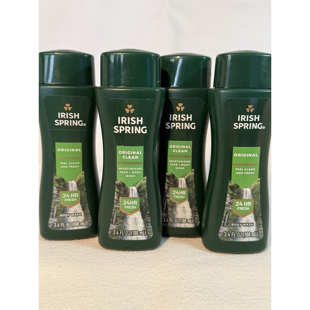 Irish Spring Original Clean Moisturizing Body Wash 3.4 fl oz Lot of 4